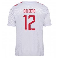 Maglia Calcio Danimarca Kasper Dolberg #12 Seconda Divisa Europei 2024 Manica Corta